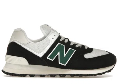 Pre-owned New Balance Men's  574 Sneakers In Black/white/marsh Green