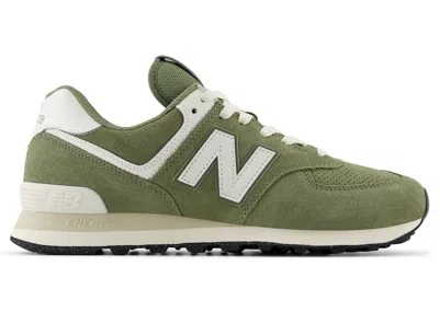 Pre-owned New Balance Men's  574 Sneakers In Dark Olivine/sea Salt In Multi