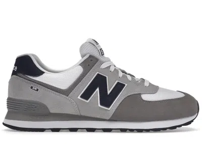 Pre-owned New Balance Men's  574 Sneakers In Grey/white/navy Blue In Multi