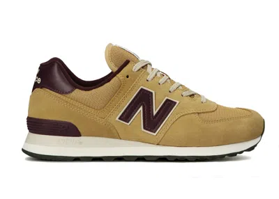 Pre-owned New Balance Men's  574 Sneakers In Light Brown/dark Brown/white