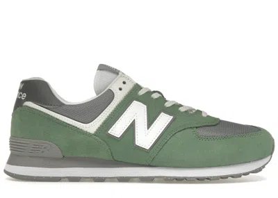Pre-owned New Balance Men's  574 Sneakers In Mallard Green/white/shadow Grey In Multi