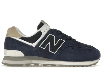 Pre-owned New Balance Men's  574 Sneakers In Midnight Blue/white In Multi