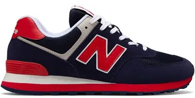 Pre-owned New Balance Men's  574 Sneakers In Pigment/team Red