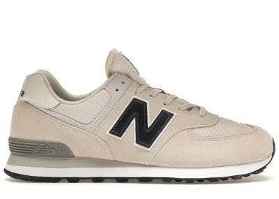 Pre-owned New Balance Men's  574 Sneakers In Tan/navy Blue In Multi