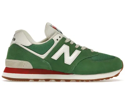 Pre-owned New Balance Men's  574 Sneakers In Varsity Green/velocity Red/white In Multi