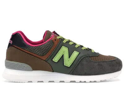 Pre-owned New Balance Men's  574 Sneakersnstuff Erik In Green/brown/pink