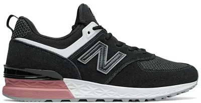 Pre-owned New Balance Men's  574 Sport Sneakers In Black/dusty Peach