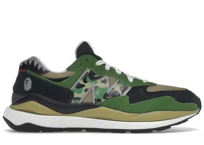 Pre-owned New Balance Men's  57/40 Bape Sneakers In Green/beige/white