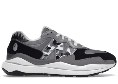 Pre-owned New Balance Men's  57/40 Bape Sneakers In Grey/black/white