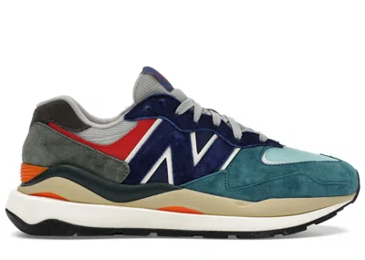 Pre-owned New Balance Men's  57/40 Green Navy Orange Red Sneakers In Light Cliff Grey/velocity Red