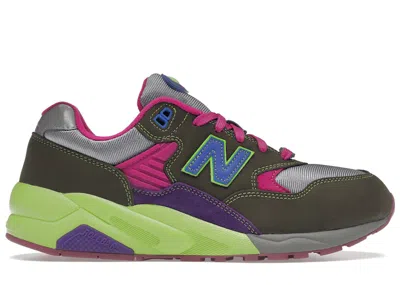 Pre-owned New Balance Men's  580 Stray Rats Khaki Purple Sneakers In Dark Moss/cosmic Grape