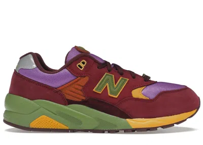Pre-owned New Balance Men's  580 Stray Rats Maroon Purple Sneakers In Burgundy/mystic Purple In Multi