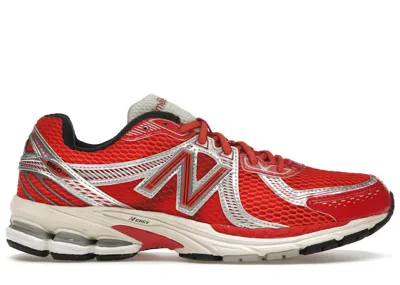 Pre-owned New Balance Men's  860v2 Aimé Leon Dore Sneakers In Red/grey In Multi