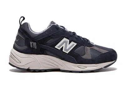 Pre-owned New Balance Men's  878 Sneakers In Navy Blue/silver/white In Multi