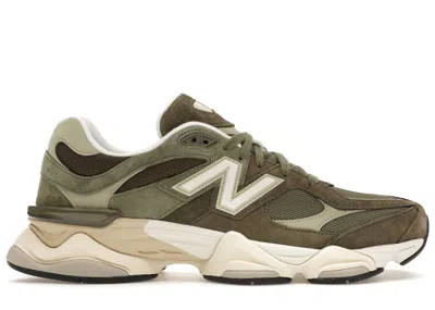 Pre-owned New Balance Men's  9060 Sneakers In Dark Camo/dark Olive/sandstone In Multi