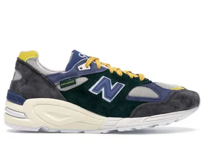 Pre-owned New Balance Men's  990v2 Aime Leon Dore Life In The Balance Sneakers In Grey/green/blue
