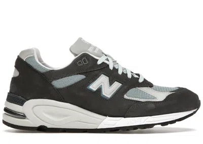 Pre-owned New Balance Men's  990v2 Kith Sneakers In Steel Blue/grey In Gray