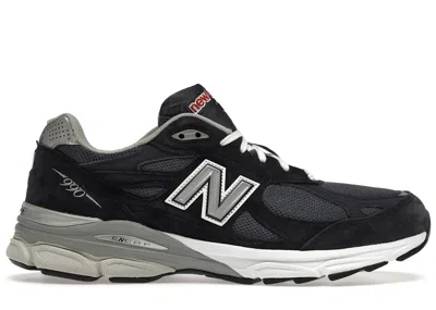 Pre-owned New Balance Men's  990v3 Miusa Denim Sneakers In Navy Blue/black In Multi