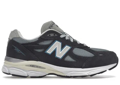 Pre-owned New Balance Men's  990v3 Miusa Kith Sneakers In Steel Blue/grey