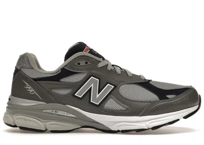 Pre-owned New Balance Men's  990v3 Miusa Sneakers In Elephant Grey/navy Blue