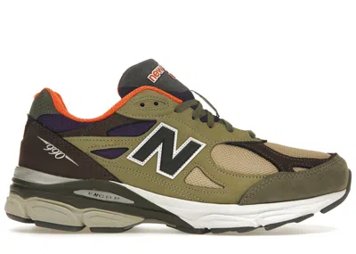 Pre-owned New Balance Men's  990v3 Miusa Teddy Santis Khaki Orange Sneakers In Tan/blue In Multi