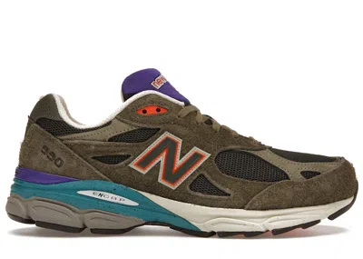 Pre-owned New Balance Men's  990v3 Miusa Ycmc Sneakers In Green/purple/orange
