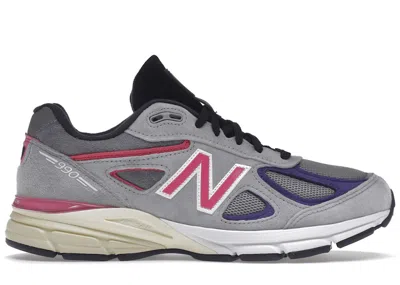 Pre-owned New Balance Men's  990v4 Kith United Arrows & Sons (with Socks) Sneakers In Grey/purple/pink In Multi