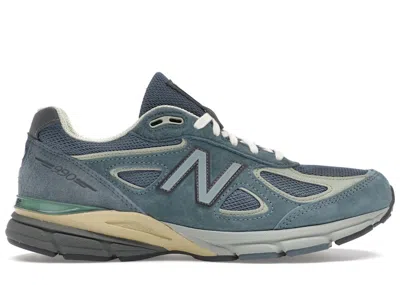 Pre-owned New Balance Men's  990v4 Miusa Auralee Sneakers In Blue/white/cream