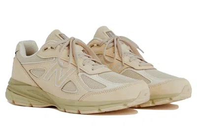 Pre-owned New Balance Men's  990v4 Miusa Macadamia Nut Sneakers In Veg Tan/green