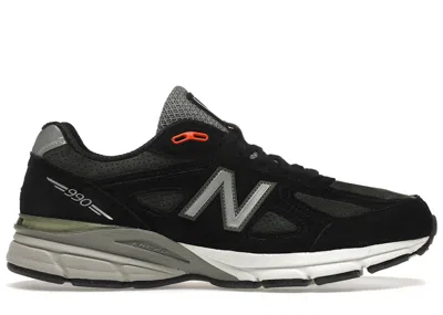 Pre-owned New Balance Men's  990v4 Sneakers In Black/olive/orange