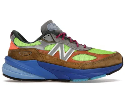 Pre-owned New Balance Men's  990v6 Miusa Action Bronson Baklava Sneakers In Pixel Green/dazzling Blue In Multi