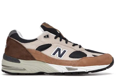 Pre-owned New Balance Men's  991 Miuk Cappuccino Sneakers In Dark Brown/tan/navy Blue