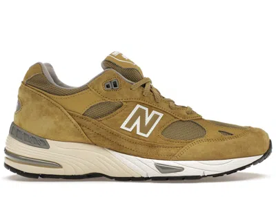Pre-owned New Balance Men's  991 Miuk Sneakers In Green Moss/cloud Cream/white