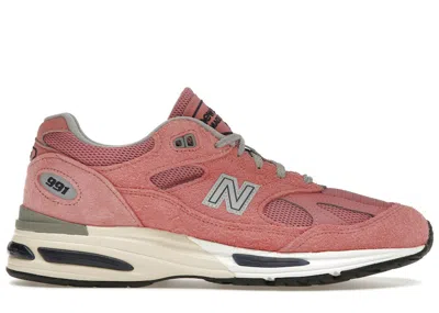 Pre-owned New Balance Men's  991v2 Miuk Brandied Apricot Sneakers In Pink/grey In Multi