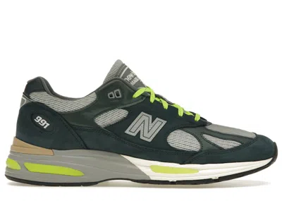 Pre-owned New Balance Men's  991v2 Miuk Patta Sneakers In Sea Moss