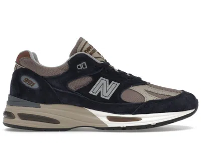 Pre-owned New Balance Men's  991v2 Miuk Sneakers In After Midnight/sepia Tint/plaza Taupe