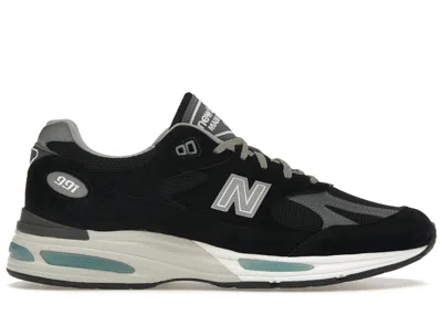 Pre-owned New Balance Men's  991v2 Miuk Sneakers In Black/grey/silver In Multi