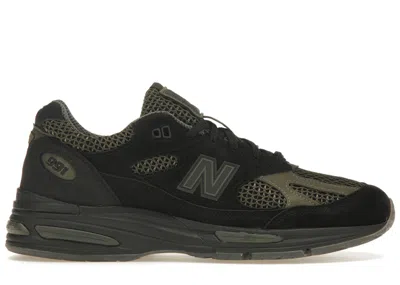 Pre-owned New Balance Men's  991v2 Miuk Stone Island Sneakers In Black/olive/grey In Multi