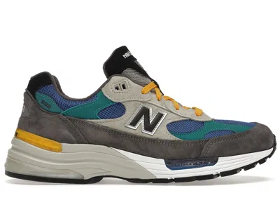 Pre-owned New Balance Men's  992 Colorblock Sneakers In Tan/teal/grey