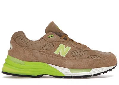 Pre-owned New Balance Men's  992 Concepts Low Hanging Fruit Sneakers In Tan/lime