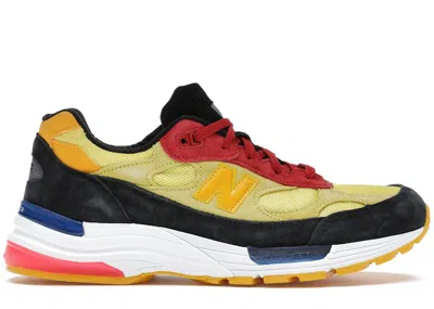 Pre-owned New Balance Men's  992 Sneakers In Yellow/black/red In Multi
