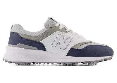 Pre-owned New Balance Men's  997 Golf Sneakers In Navy Blue/white In Multi