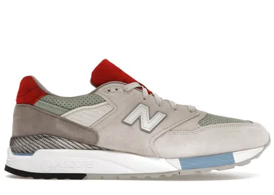 Pre-owned New Balance Men's  998 Concepts Grand Tourer Sneakers In Off White/sea Green/bright Red