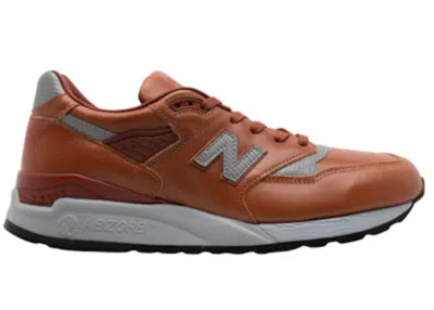 Pre-owned New Balance Men's  998 Miusa Horween Leather Age Of Exploraation Sneakers In Brown/grey