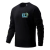 New Balance Men's  Alphabet Logo Round Neck Long Sleeves Black
