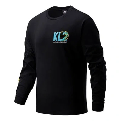 New Balance Men's  Alphabet Logo Round Neck Long Sleeves Black