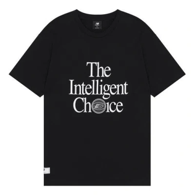 New Balance Men's  Alphabet Printing Sports Round Neck Pullover Short Sleeve Black