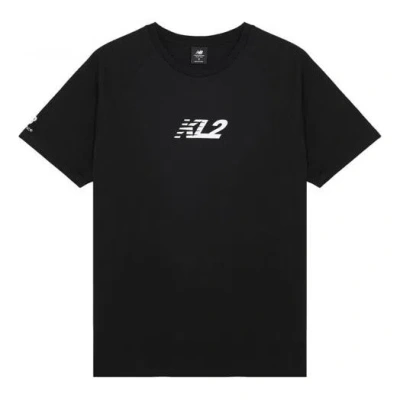 New Balance Men's  Alphabet Sports Round Neck Short Sleeve Black