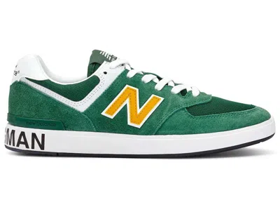 Pre-owned New Balance Men's  Am574 Junya Watanabe Sneakers In Green/white/yellow In Multi