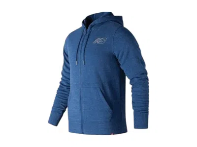 Pre-owned New Balance Men's  Athletics French Terry Crew Sweatshirt In Navy Blue